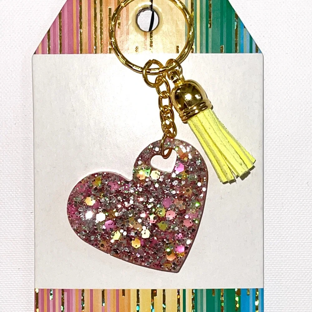 Heart Keychain Glitter‎ Resin